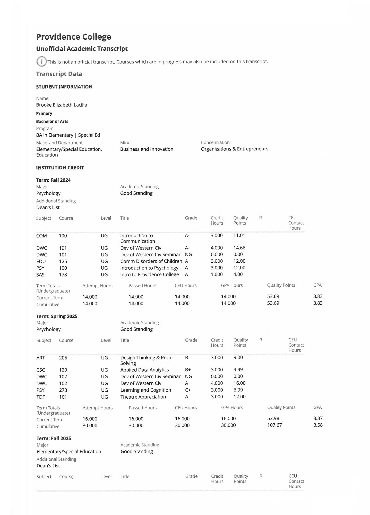 2024-2025 transcript